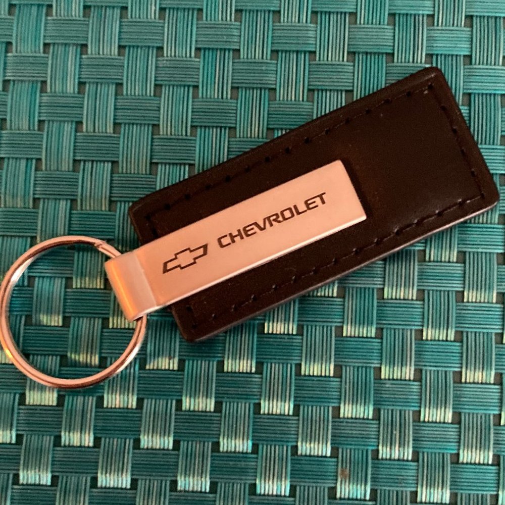 Chevrolet Rectangular Leather Logo Keychains Nib - image 5